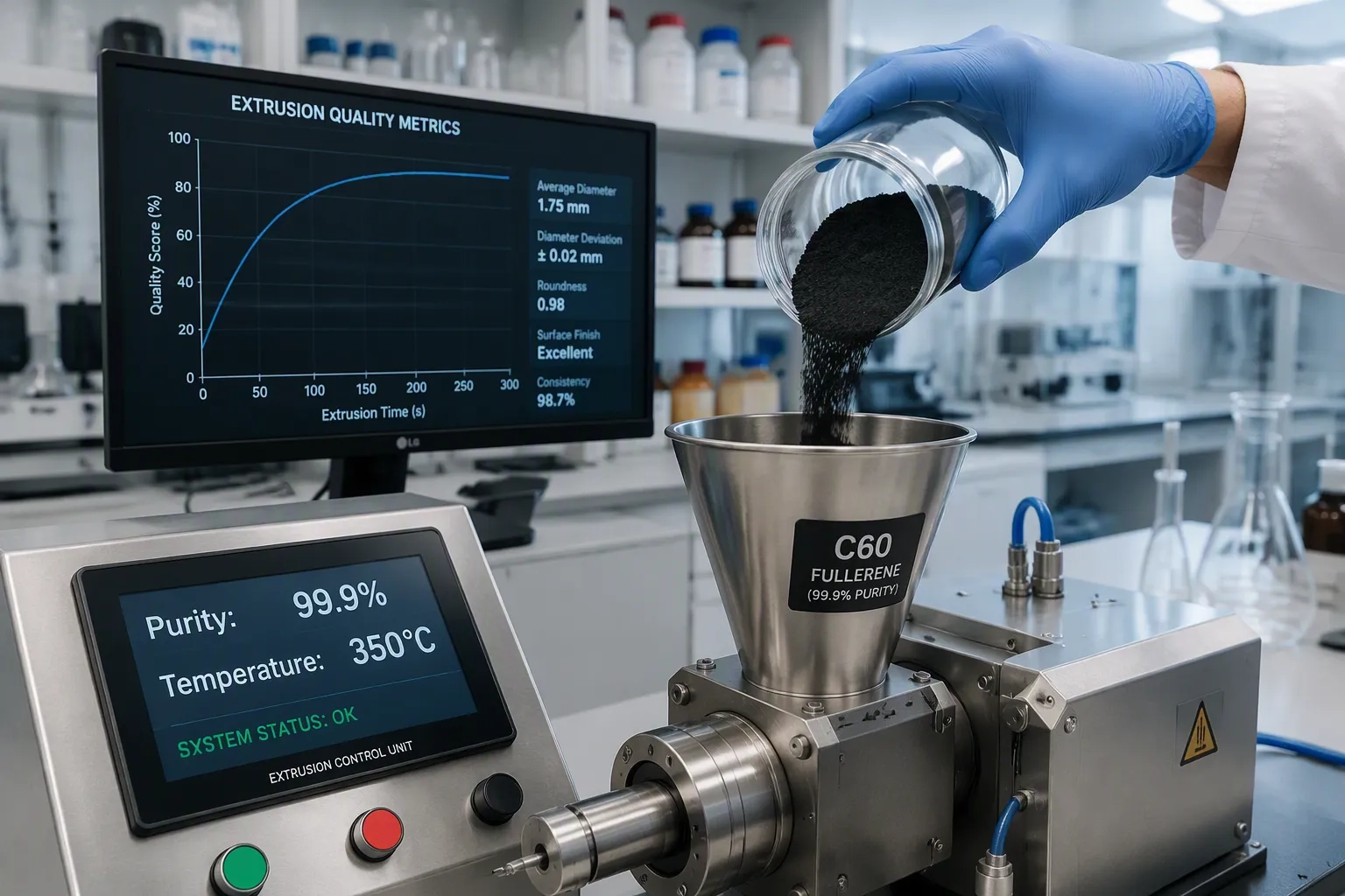 Assessing the Purity Grades of Sublimation-Grade Fullerene C60 and Their Impact on Extrusion Quality